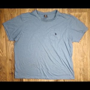 Mens US Polo Assn Blue Cotton Blend Pocket Shirt